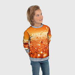 Свитшот детский Оранжевые блестящие частицы текстура, цвет: 3D-меланж — фото 2