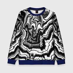 Детский свитшот Закрученные волны - чб абстракция