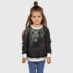 Свитшот детский Бурый мишка в дремучем лесу, цвет: 3D-белый — фото 2