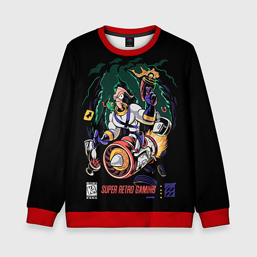 Детский свитшот Earth worm Jim - super retro gaming / 3D-Красный – фото 1