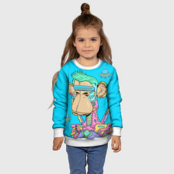 Свитшот детский NFT cyber ape UFO, цвет: 3D-белый — фото 2