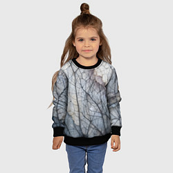 Свитшот детский Прожилки листьев, цвет: 3D-черный — фото 2