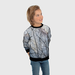 Свитшот детский Прожилки листьев, цвет: 3D-черный — фото 2