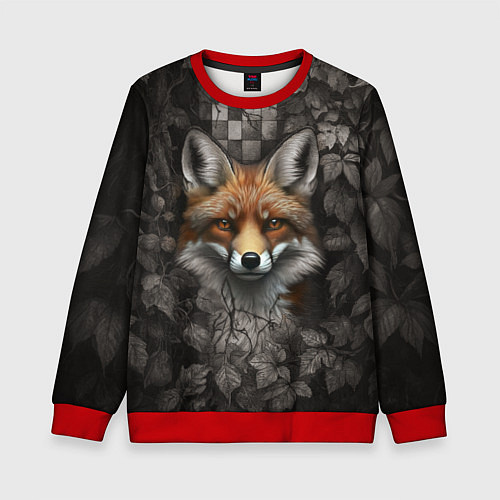 Детский свитшот Внимательный лис / 3D-Красный – фото 1
