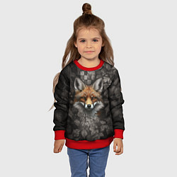 Свитшот детский Внимательный лис, цвет: 3D-красный — фото 2
