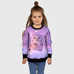 Свитшот детский Удивленная сова, цвет: 3D-черный — фото 2