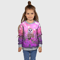 Свитшот детский Сова на блестящем фоне, цвет: 3D-меланж — фото 2