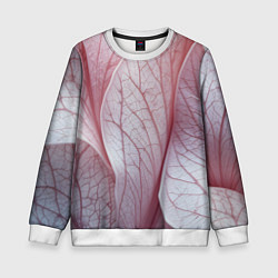 Свитшот детский Розовые листья, цвет: 3D-белый
