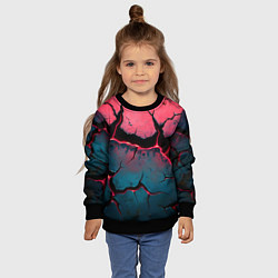 Свитшот детский Объемные разломы текстура, цвет: 3D-черный — фото 2