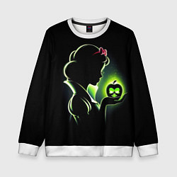 Свитшот детский Белоснежка и яблоко - силуэт крупно, цвет: 3D-белый