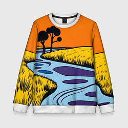 Детский свитшот Пейзаж с фантастической природой
