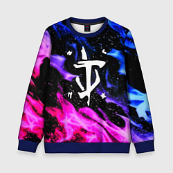 Свитшот детский Doom flame neon, цвет: 3D-синий