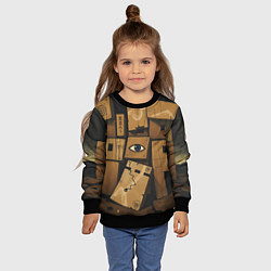 Свитшот детский Коробки и глаз, цвет: 3D-черный — фото 2