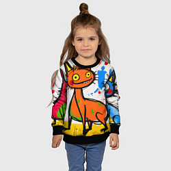 Свитшот детский Смешные зверята, цвет: 3D-черный — фото 2