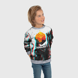Свитшот детский Minecraft glitch, цвет: 3D-меланж — фото 2