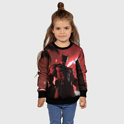 Свитшот детский Бэтмен красный ночной город, цвет: 3D-черный — фото 2