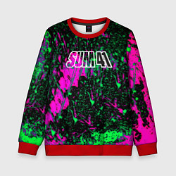 Свитшот детский Sum 41 неоновые краски, цвет: 3D-красный