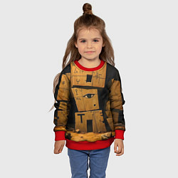 Свитшот детский Глаза в каменных домах, цвет: 3D-красный — фото 2