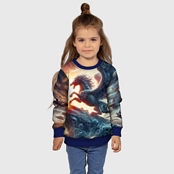 Свитшот детский Пегас тёмных сил - нейроарт, цвет: 3D-синий — фото 2