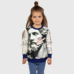 Свитшот детский Античный портрет зарисовки, цвет: 3D-синий — фото 2