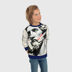 Свитшот детский Античный портрет зарисовки, цвет: 3D-синий — фото 2