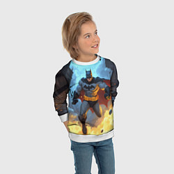 Свитшот детский Бэтмен в прыжке, цвет: 3D-белый — фото 2