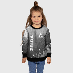 Свитшот детский Zelda - grey gradient вертикально, цвет: 3D-черный — фото 2
