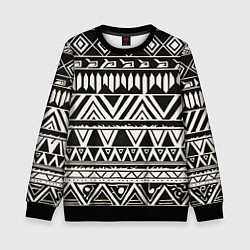 Детский свитшот Черно белый орнамент в этническом стиле