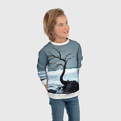 Свитшот детский Дерево и море, цвет: 3D-белый — фото 2