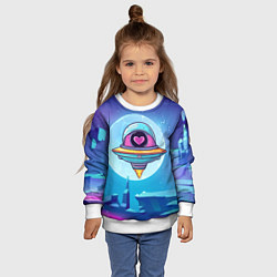 Свитшот детский Нло с сердечком внутри, цвет: 3D-белый — фото 2