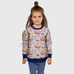 Свитшот детский Друзья - паттерн, цвет: 3D-синий — фото 2