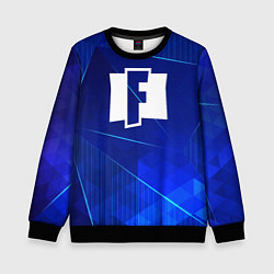 Свитшот детский Fortnite blue poly, цвет: 3D-черный