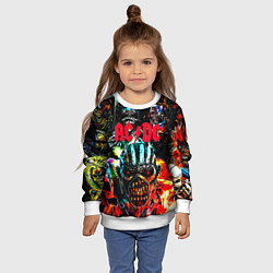 Свитшот детский ACDC рок монстры, цвет: 3D-белый — фото 2