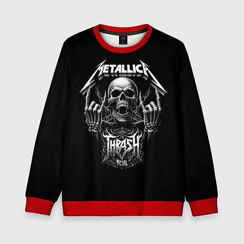 Детский свитшот Thrash metal - Metallica group / 3D-Красный – фото 1