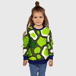 Свитшот детский Зеленая абстракция с кругами, цвет: 3D-синий — фото 2