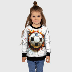 Свитшот детский Футбольный мяч на белом, цвет: 3D-черный — фото 2