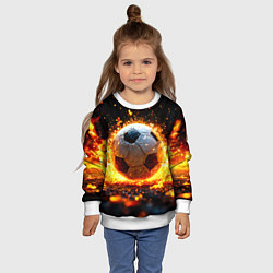 Свитшот детский Футбольный мяч в огне, цвет: 3D-белый — фото 2