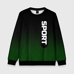 Свитшот детский Sport чёрно-зелёный текстурный, цвет: 3D-черный