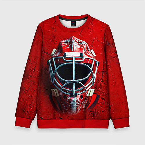 Детский свитшот Маска голкипера на красном / 3D-Красный – фото 1