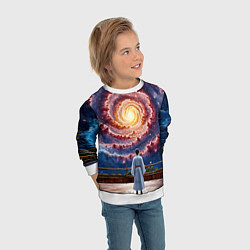 Свитшот детский Айкидоист в космосе, цвет: 3D-белый — фото 2