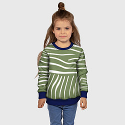 Свитшот детский Полоски зеленой зебры, цвет: 3D-синий — фото 2