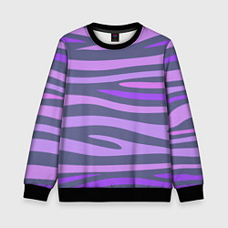 Свитшот детский Лавандовые волны, цвет: 3D-черный