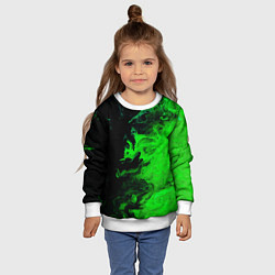 Свитшот детский Color green black, цвет: 3D-белый — фото 2