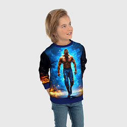 Свитшот детский Реслер в огне, цвет: 3D-синий — фото 2