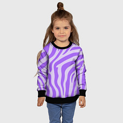Свитшот детский Лавандовый тигровый паттерн, цвет: 3D-черный — фото 2