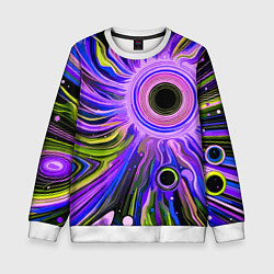Детский свитшот Абстрактный неоновый космос - чёрная дыра
