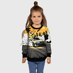 Свитшот детский Дрифт БМВ в стиле комикса, цвет: 3D-черный — фото 2