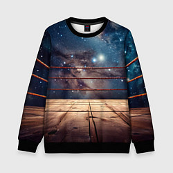 Свитшот детский Космический ринг, цвет: 3D-черный