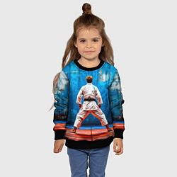 Свитшот детский Дзюдоист на синем, цвет: 3D-черный — фото 2