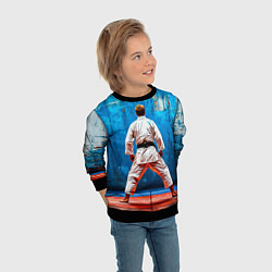 Свитшот детский Дзюдоист на синем, цвет: 3D-черный — фото 2
